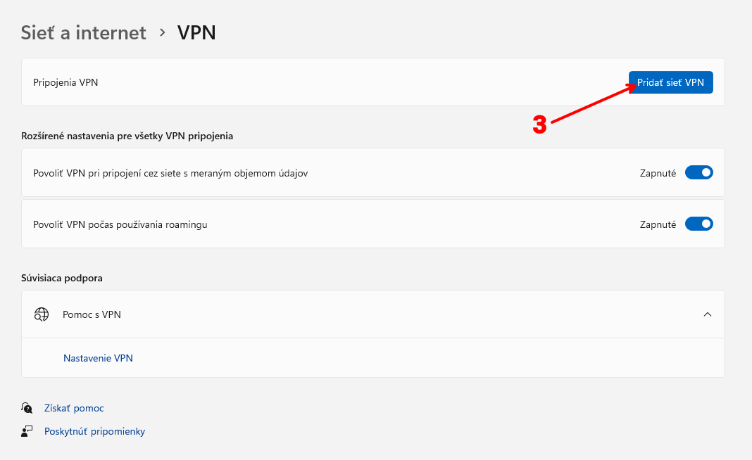 pridat vpn